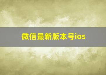 微信最新版本号ios