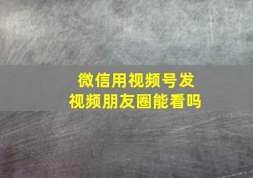 微信用视频号发视频朋友圈能看吗