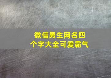 微信男生网名四个字大全可爱霸气