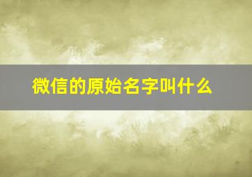 微信的原始名字叫什么