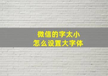 微信的字太小怎么设置大字体