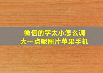 微信的字太小怎么调大一点呢图片苹果手机