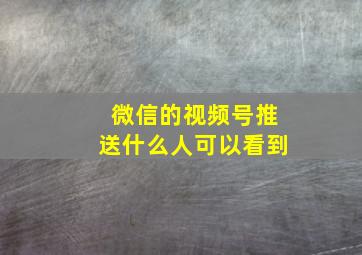 微信的视频号推送什么人可以看到