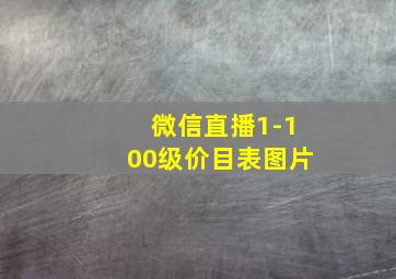 微信直播1-100级价目表图片