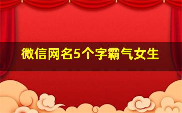 微信网名5个字霸气女生