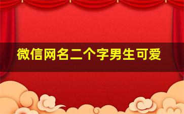 微信网名二个字男生可爱