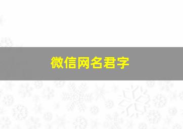 微信网名君字