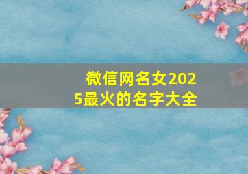 微信网名女2025最火的名字大全