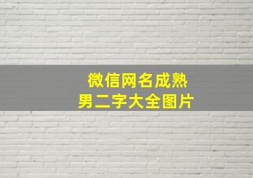 微信网名成熟男二字大全图片