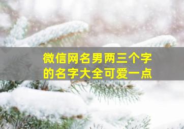 微信网名男两三个字的名字大全可爱一点