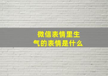 微信表情里生气的表情是什么