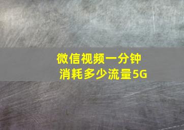 微信视频一分钟消耗多少流量5G