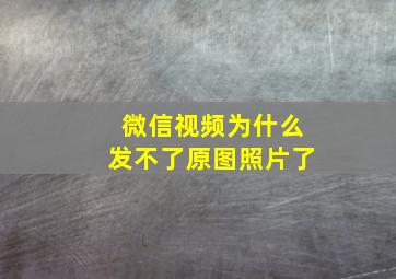 微信视频为什么发不了原图照片了