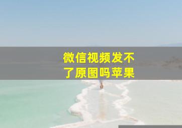 微信视频发不了原图吗苹果