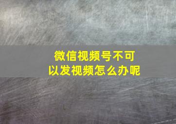 微信视频号不可以发视频怎么办呢