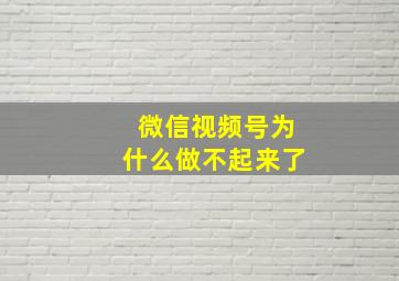 微信视频号为什么做不起来了