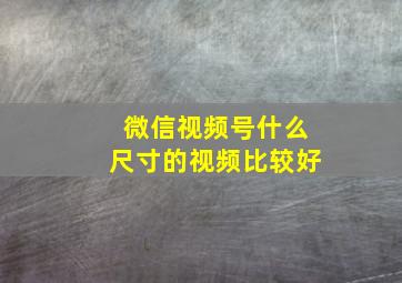 微信视频号什么尺寸的视频比较好