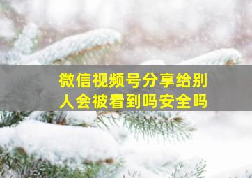 微信视频号分享给别人会被看到吗安全吗