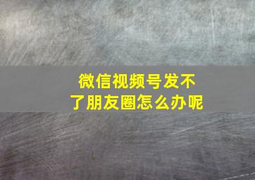 微信视频号发不了朋友圈怎么办呢