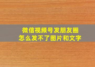 微信视频号发朋友圈怎么发不了图片和文字