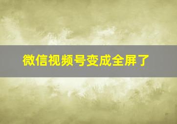 微信视频号变成全屏了