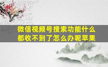 微信视频号搜索功能什么都收不到了怎么办呢苹果