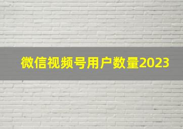 微信视频号用户数量2023