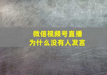 微信视频号直播为什么没有人发言