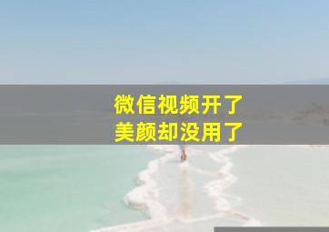 微信视频开了美颜却没用了