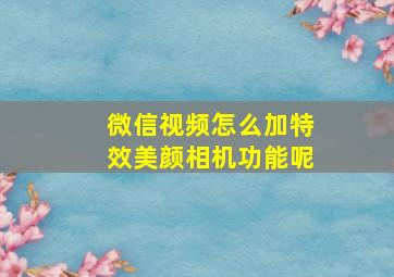 微信视频怎么加特效美颜相机功能呢