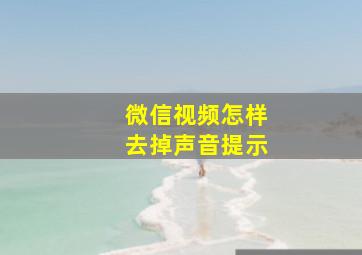 微信视频怎样去掉声音提示