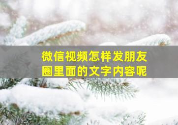 微信视频怎样发朋友圈里面的文字内容呢