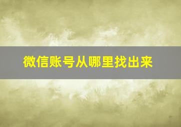 微信账号从哪里找出来