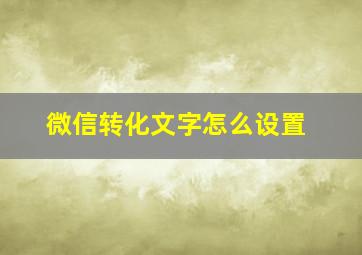 微信转化文字怎么设置