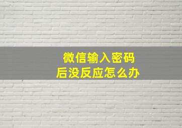 微信输入密码后没反应怎么办