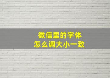 微信里的字体怎么调大小一致