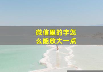 微信里的字怎么能放大一点