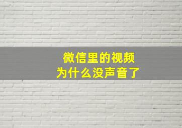 微信里的视频为什么没声音了