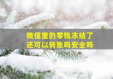 微信里的零钱冻结了还可以转账吗安全吗