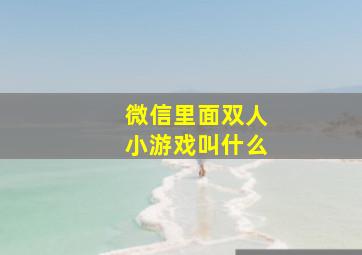 微信里面双人小游戏叫什么