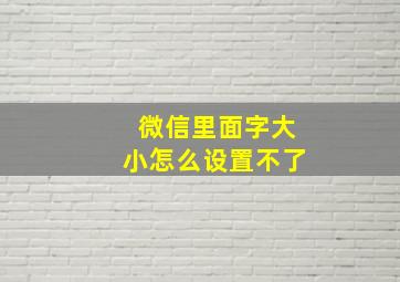 微信里面字大小怎么设置不了