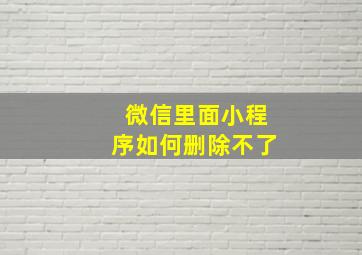 微信里面小程序如何删除不了