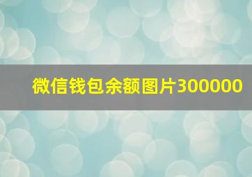 微信钱包余额图片300000