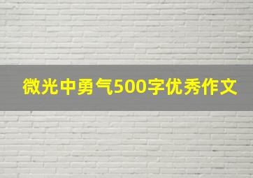 微光中勇气500字优秀作文