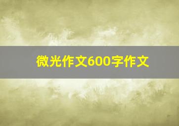 微光作文600字作文