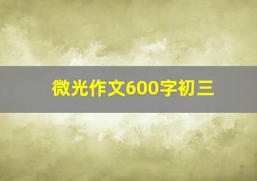 微光作文600字初三