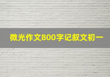 微光作文800字记叙文初一