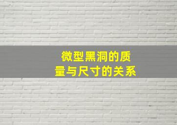 微型黑洞的质量与尺寸的关系