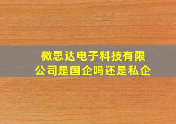 微思达电子科技有限公司是国企吗还是私企