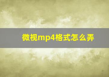 微视mp4格式怎么弄